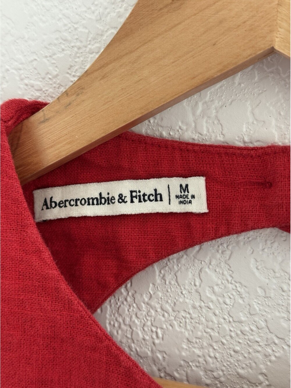 Abercrombie & Fitch Dress Red Linen Cotton Blend Open Back Sleeveless Women’s M - Picture 3 of 7
